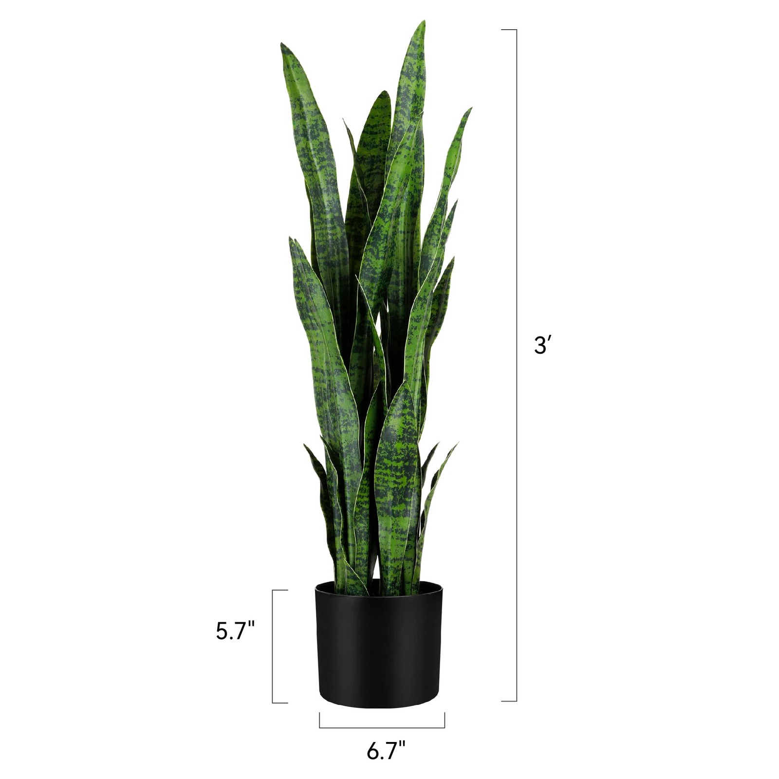 KOL 3ft 2-Pack Artificial Snake Plant – Thick Lifelike Leaves, Faux Silk Sans…