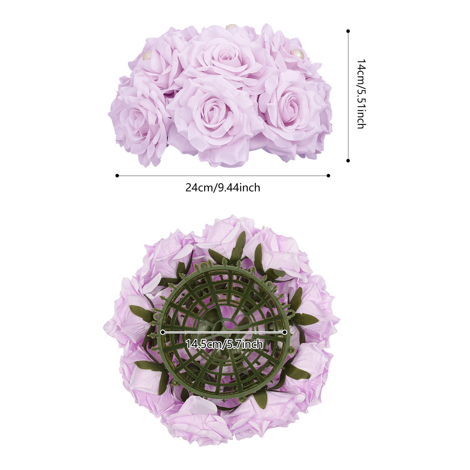 Purple Artificial Rose Flower Ball Table Bouquet Wedding Artificial Flower Balls