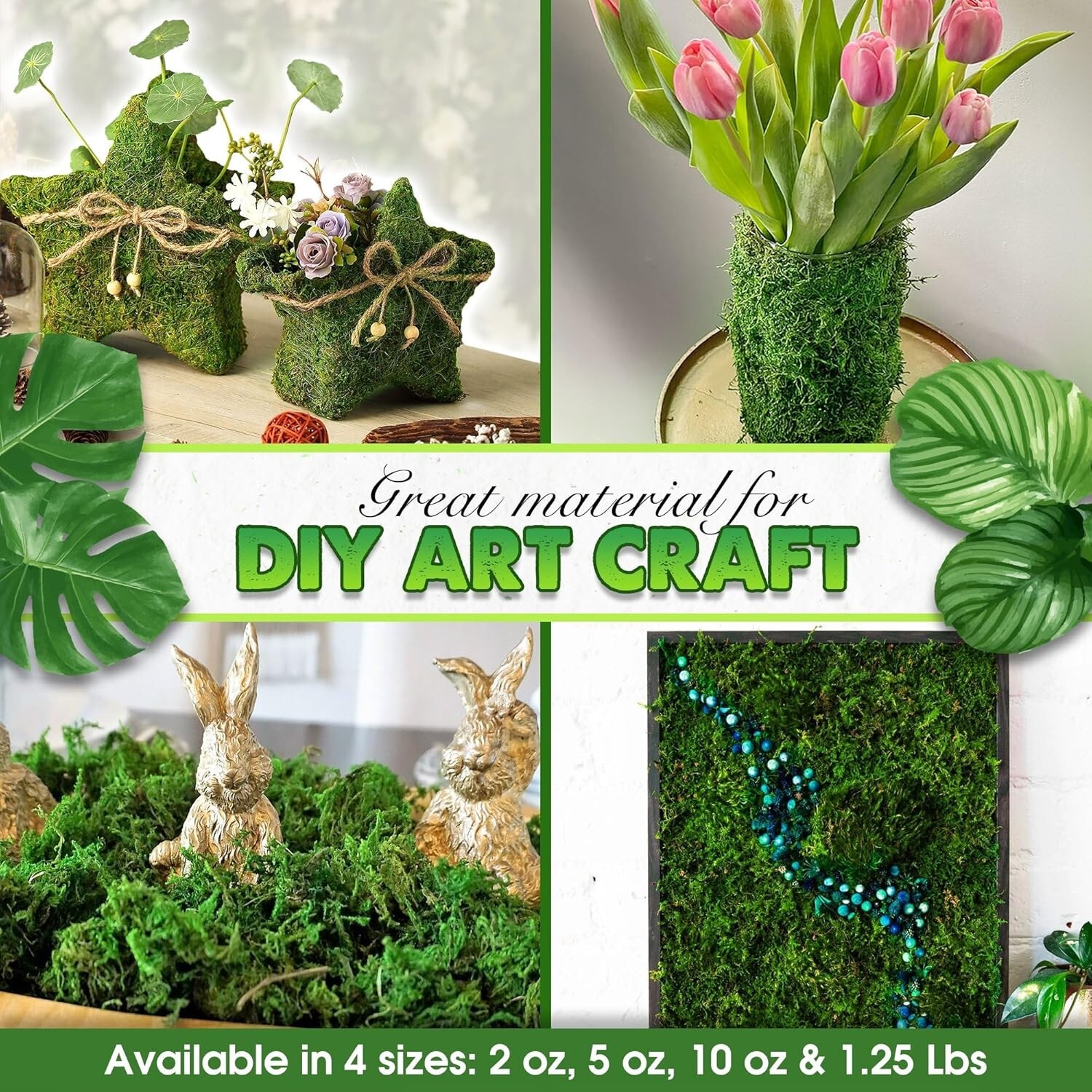 Green Moss for Crafts, Artificial Moss Potted Plants, Decorative Moss for Tab…