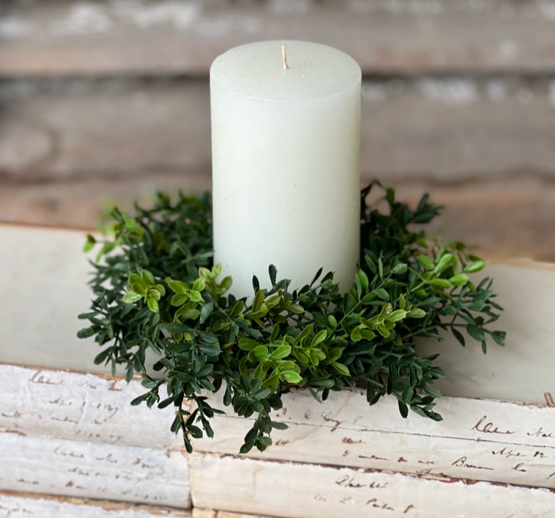 3-1/2″ New England Boxwood Candle Ring