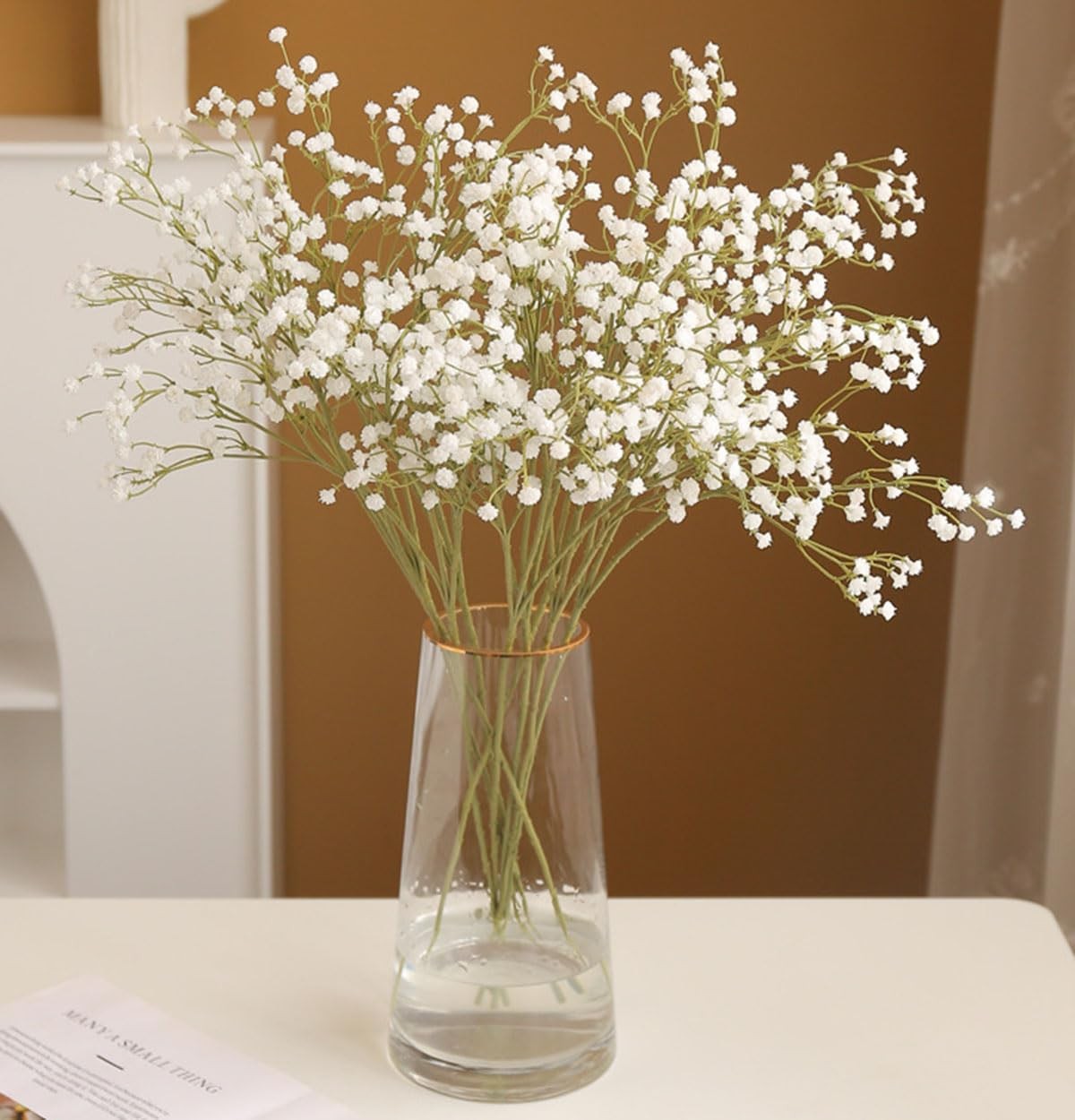 Babys Breath Artificial White Flowers Fake Silk Real Touch DIY Bouquets Decor