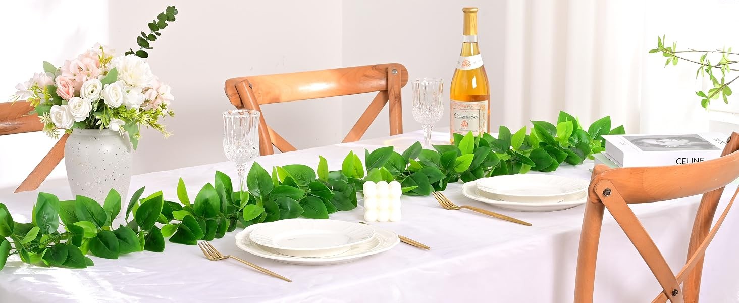 2Pcs Fake Vines Artificial Ivy Garland with Faux Pothos Leaves | Fake Plants