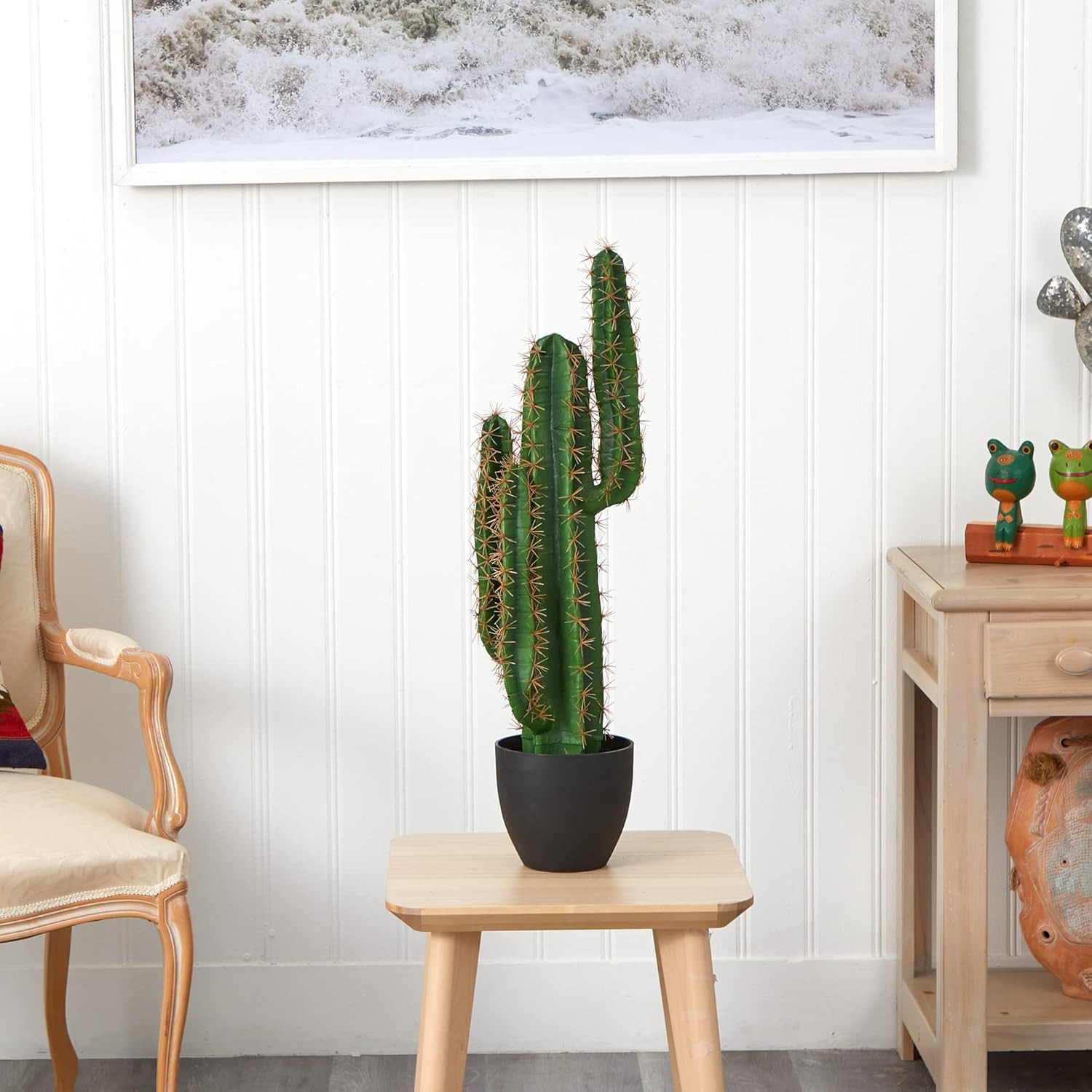 Lifelike 3′ Artificial Cactus Plant – Perfect Green Decor for Any Space