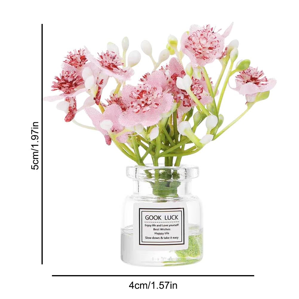 Set of 4 Cute Mini Rose Flower Vase Car Dashboard Decorations -Adhesive Mini …