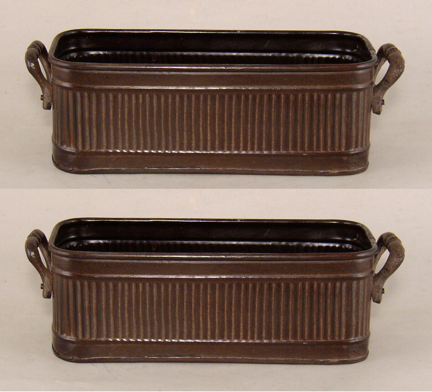 Planter Container Brown Window Gift Basket 4″Wide 10″Long 3.5″High Set of 2
