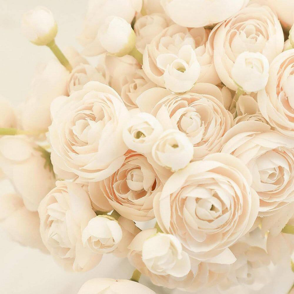 11 In. Cream Artificial Flowers, 18-Pack