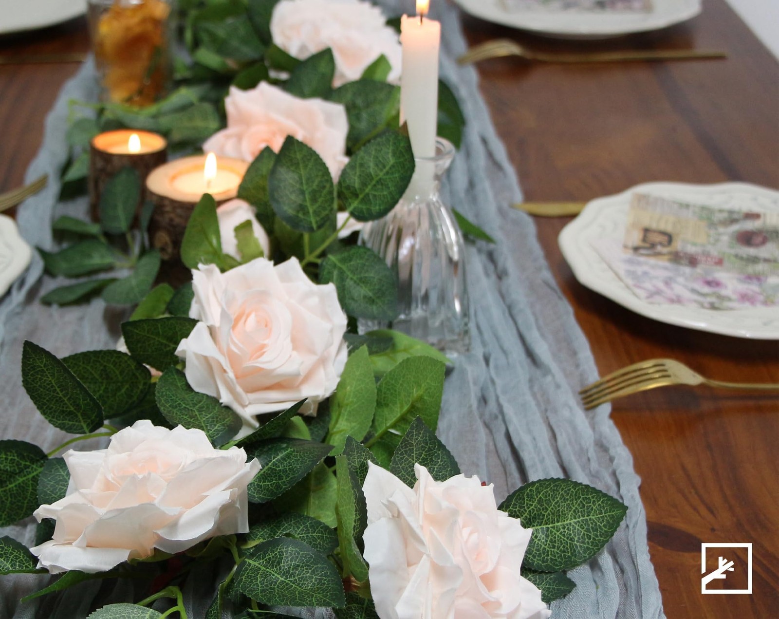 5Pcs 32.5FT Flower Garland Artificial Rose Vine, Pink Rose Garland, Floral Ga…