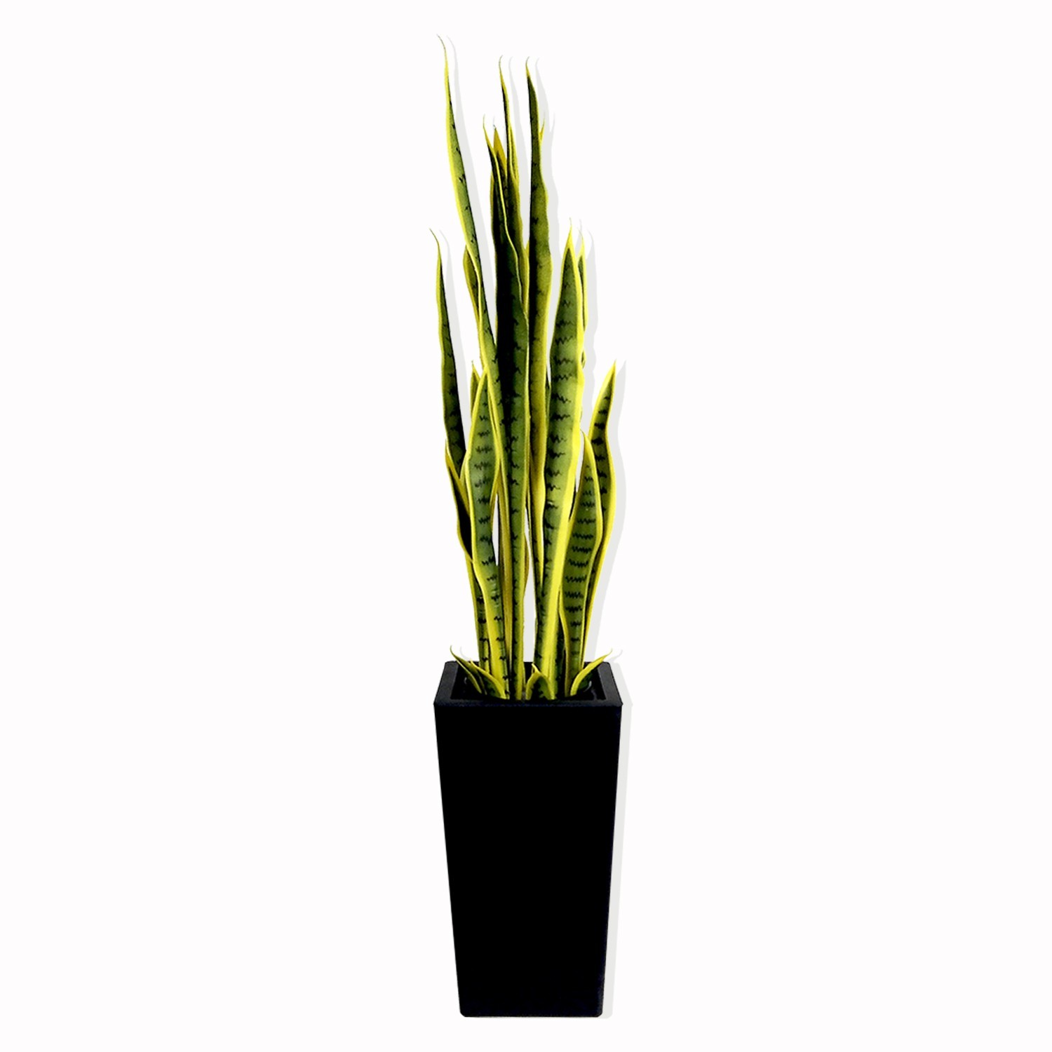 3.8ft Artificial Yellow Sansevieria Black Pot
