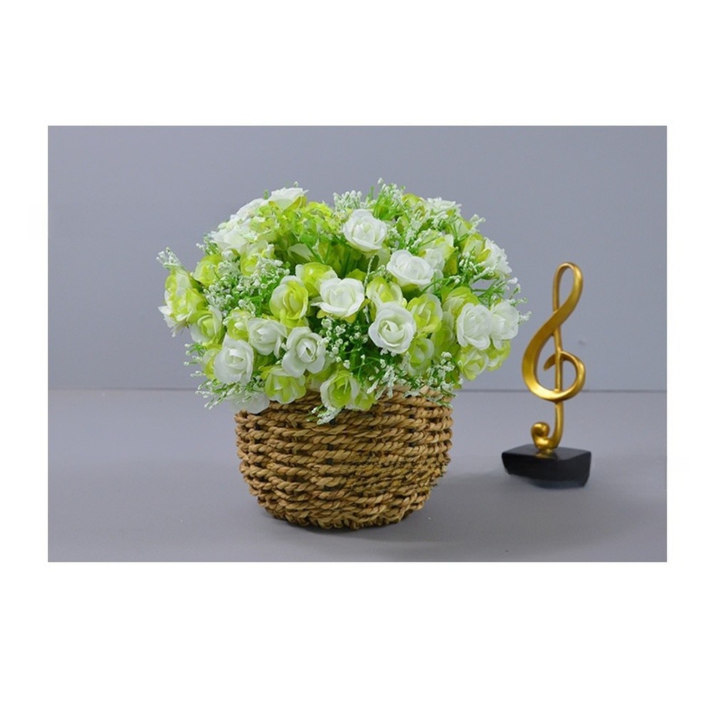 21 Head Diamond Rose Silk Flower Bouquet Artificial for Wedding and Home Decor