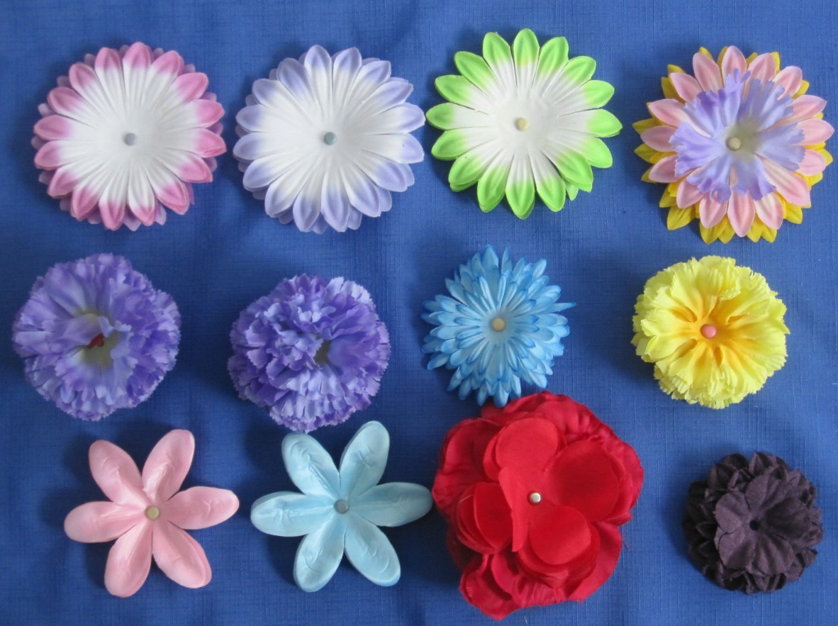 #2 Lot-12 Layers Used Silk Flower Petals 3.5-5″ Brads Multiple Colors Sizes