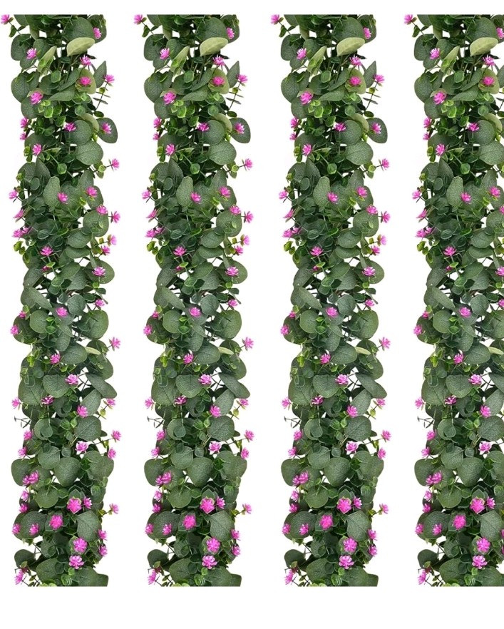 Dolicer 4 Packs 24 FT Artificial Eucalyptus Garland, Faux Greenery Garlands w…