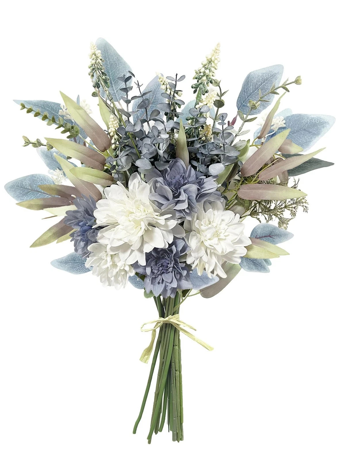 Artificial Flowers Bouquet, Silk Flowers Blue Fake Flower Arrangement Decor