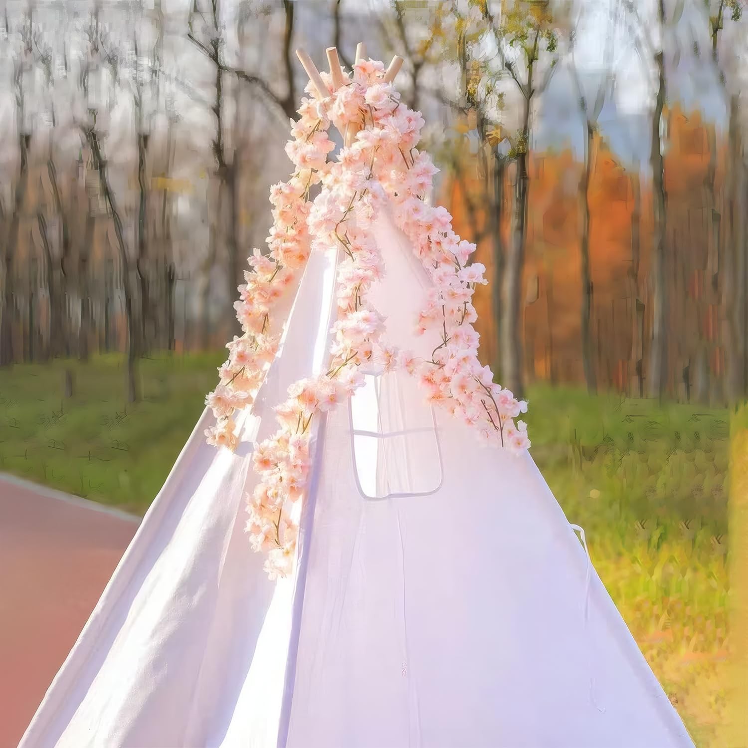 3pcs 5.91 ft Artificial Cherry Blossoms Garland Pink Fake Vines Hanging Silk …