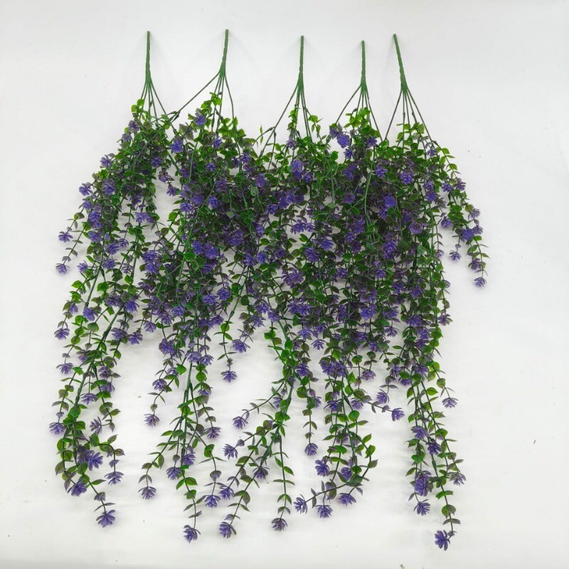 4x Simulation Plants Plastic Flower Rattan Wall Hanging Ceiling Hotel Home Decor