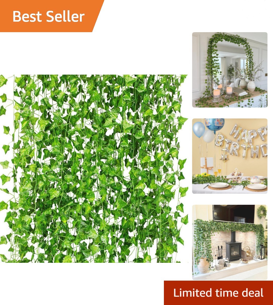 12 Pack 84Ft UV Resistant Artificial Ivy Garland – Perfect for Home and Party…