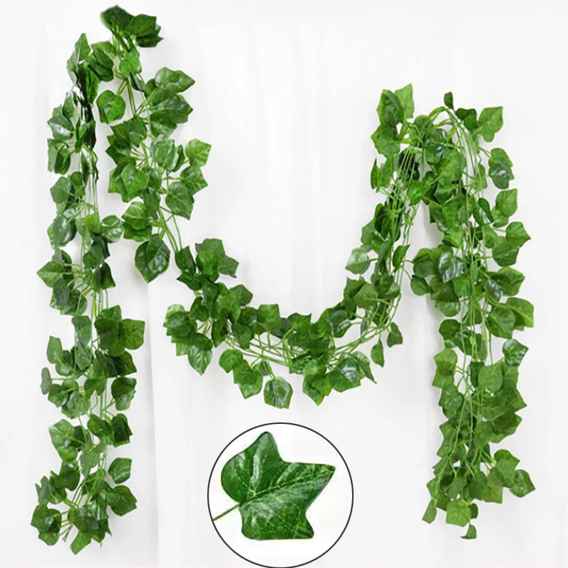 21M Artificial Green Leaves Ivy Vine Garland Creeper Rattan Fake Leaf Plants Han