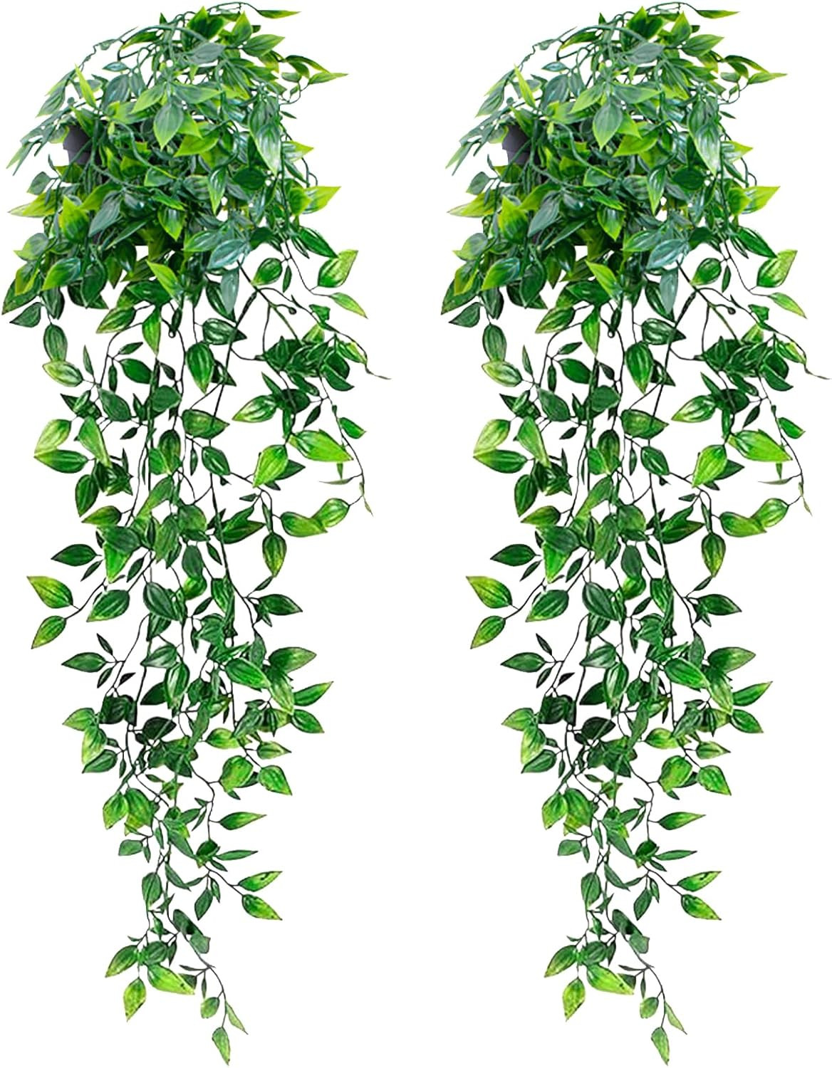 Small Fake Hanging Purple Eyebrow Leaf Plant Artificial Potted Plants Indoor 39-