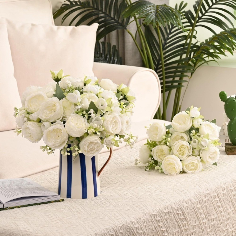 Artificial Peony Flowers 36 Heads Fake Bouquets Party & Celebration Decorations.