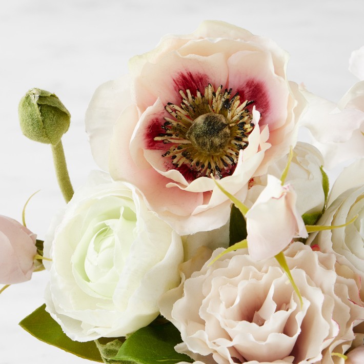 Famille Rose Faux Mini Floral Arrangement-Williams Sonoma|40932