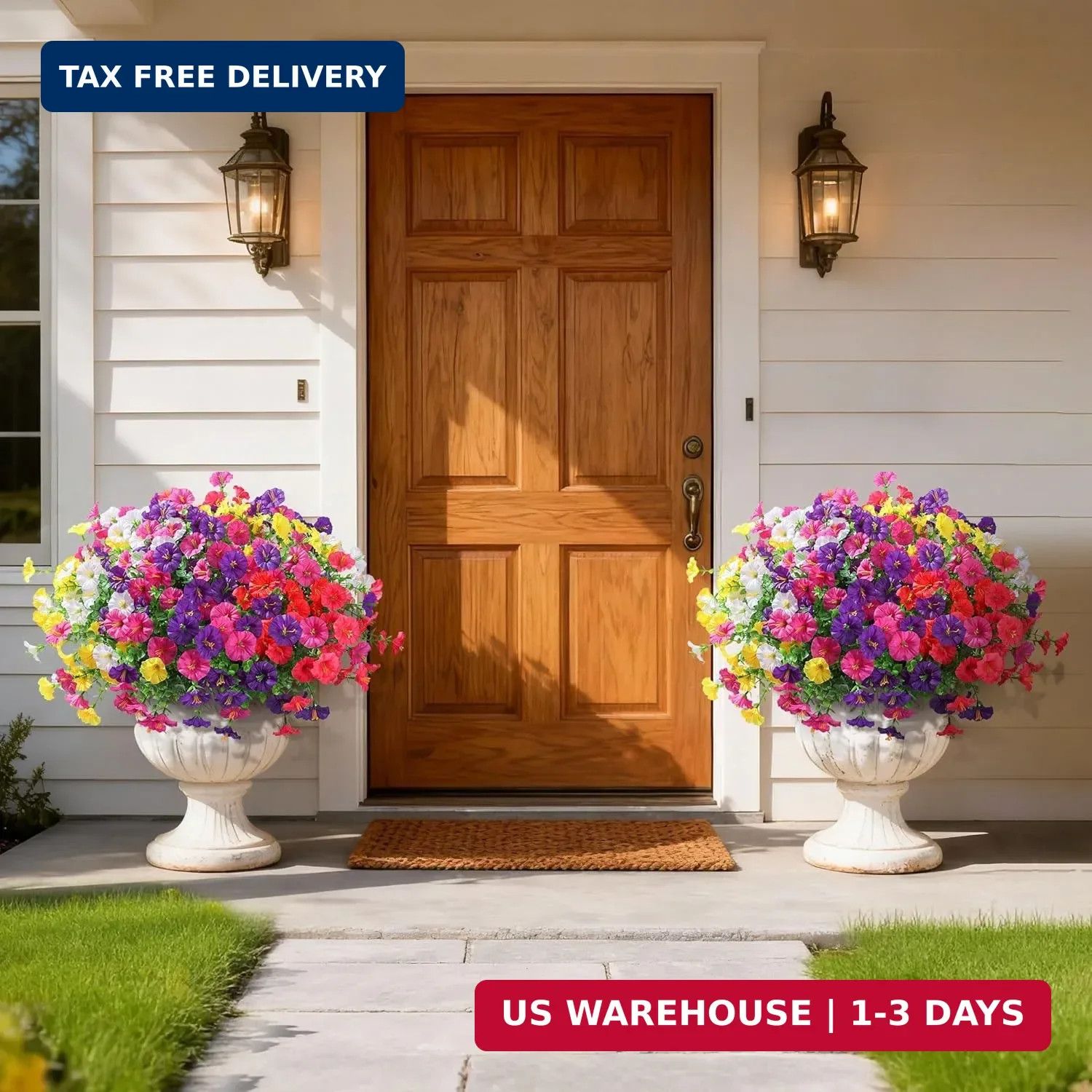 Ivydale 24 Bundles Artificial Flowers for Outdoors Spring Plants Outdoor Decor,