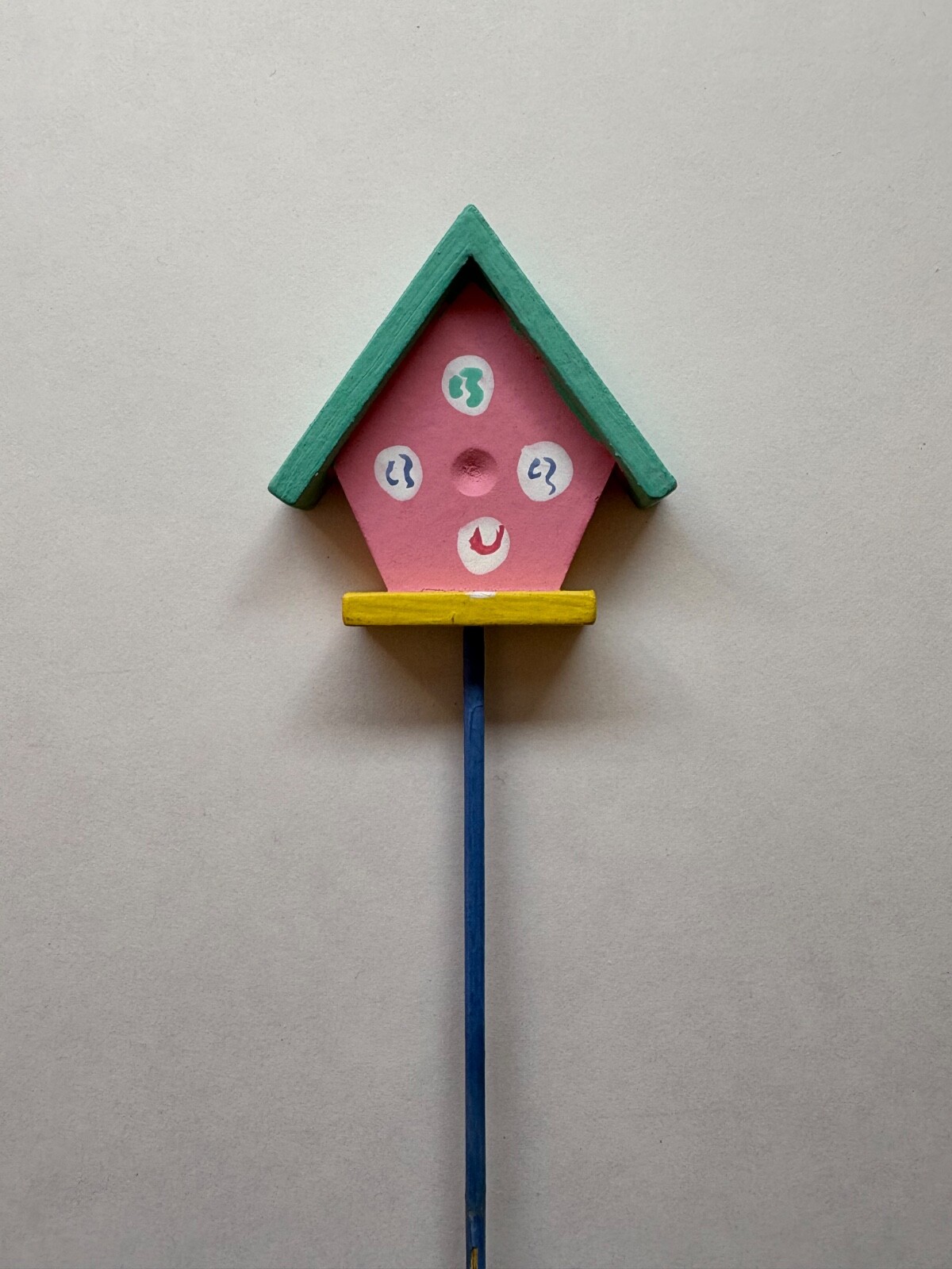 Vintage Wooden Birdhouse Flower Arrangement Pick 9 3/4″ Decor Craft Potted Plant