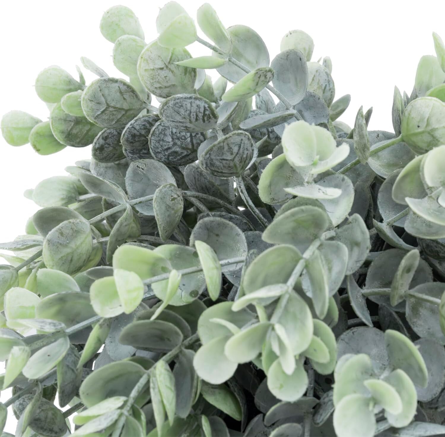 Geometric Embossed Concrete Planter – Artificial Potted Eucalyptus Boxwood Plant