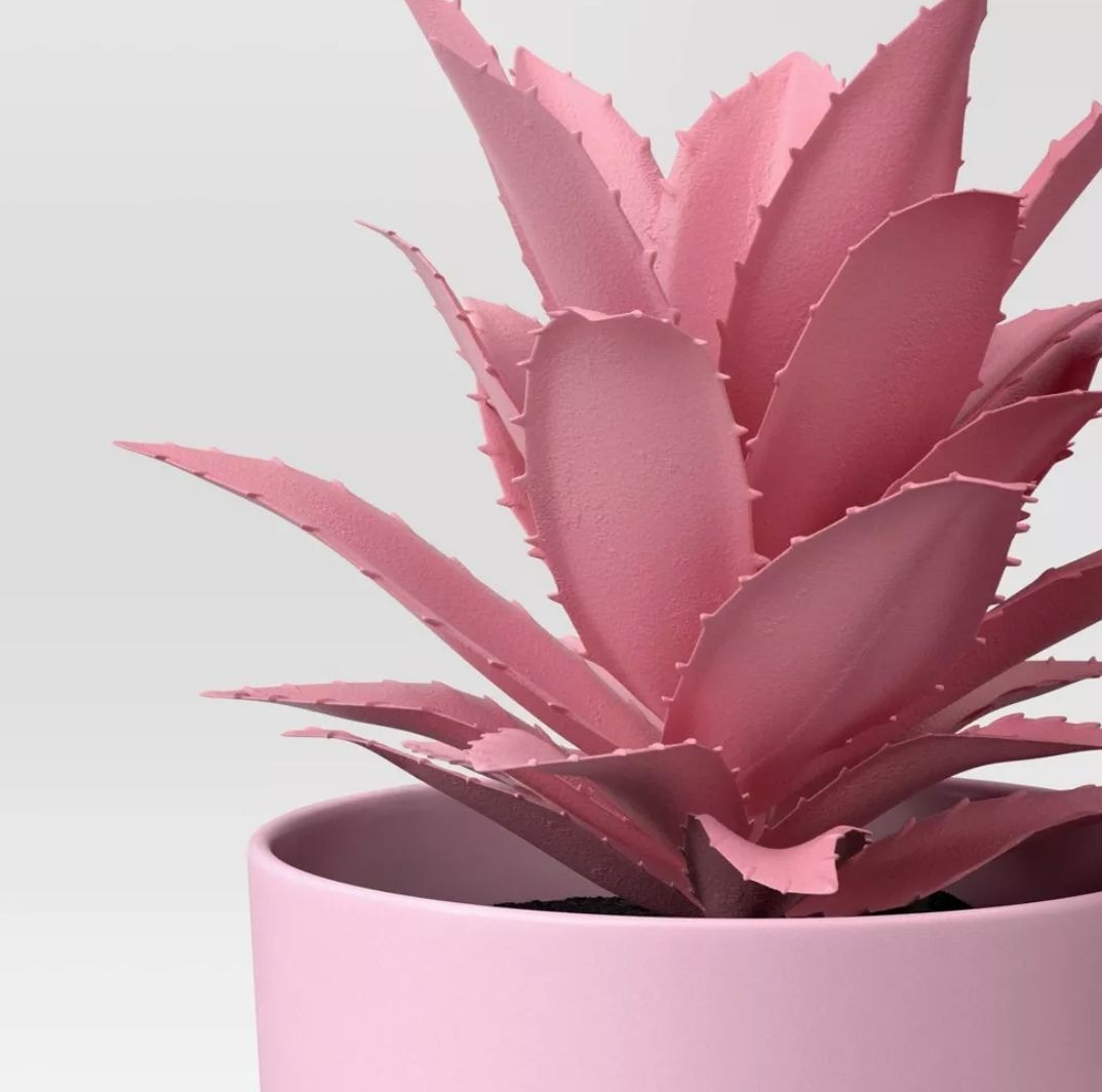 2pcs-ROOM ESSENTIALS Faux Succulents Artificial Plants Pink 3 pack