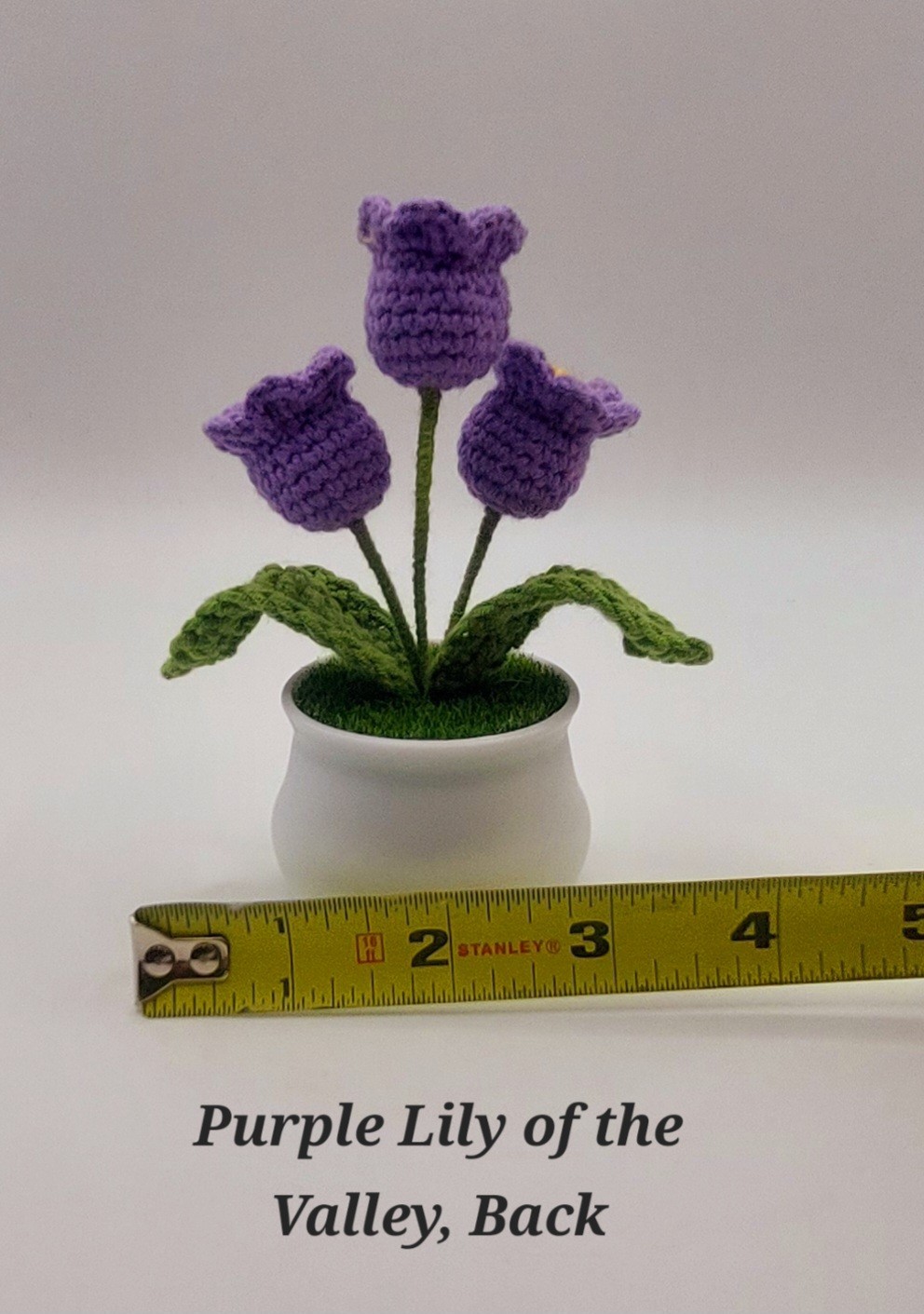 Crocheted Handmade Spring Flowers In Mini Pot W/Grass, Posable~Variety You Pick