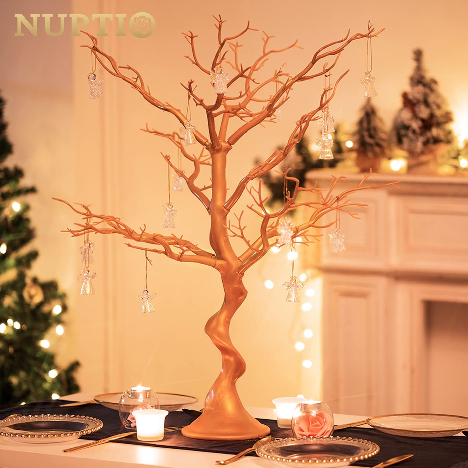 NUPTIO Tree Branch Centerpieces for Weddings 30″/76cm Tall Manzanita Trees Ce…