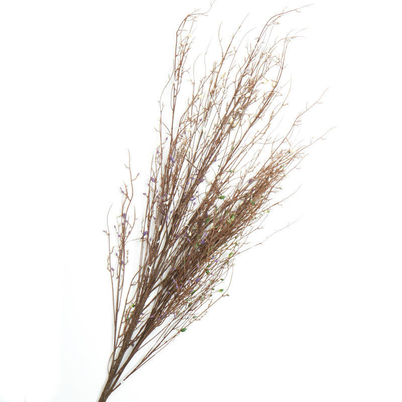 Set of 4 Vinyl Green, Cream, and Purple Artificial Twig 38″ Sprays