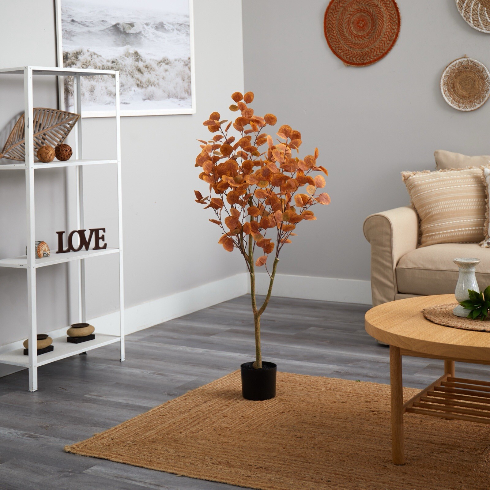 4’ Autumn Eucalyptus Fall Artificial Tree Home Garden Office Decor. Retail $121