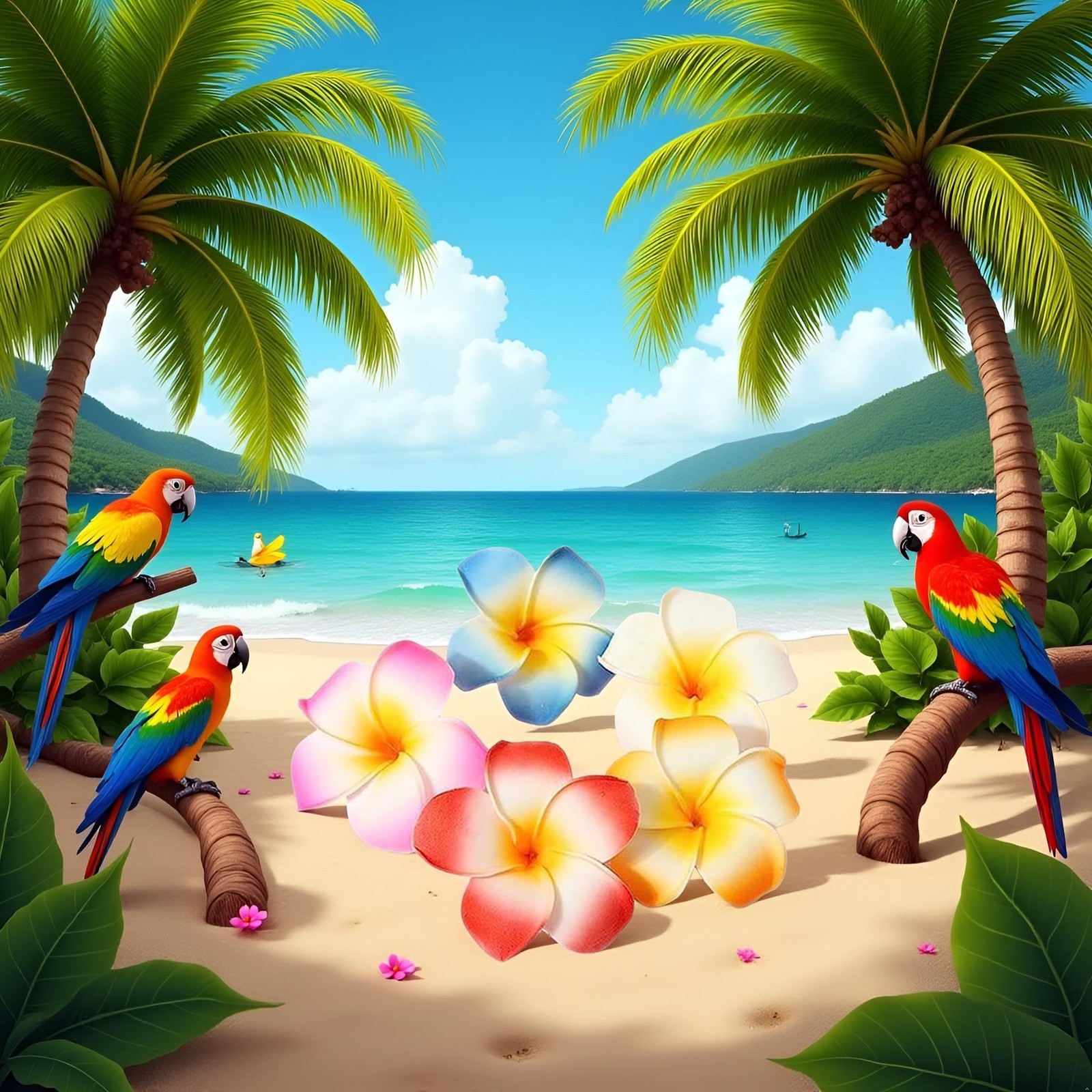 10Pcs Multicolor Hawaii Plumeria Flower Clips, Artificial Tropical Flower Hai…
