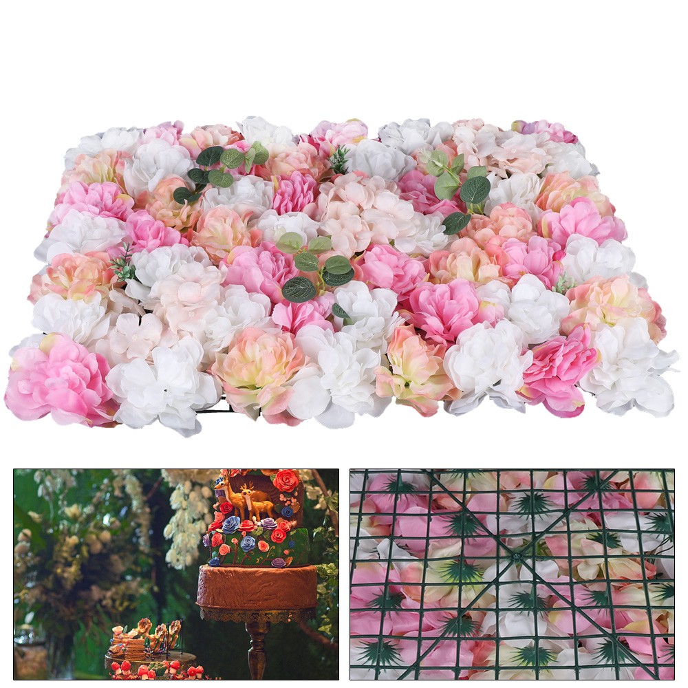 12Pcs Flower Wall Panels Artificial Flower Panels Fake Flower Wall Decoration