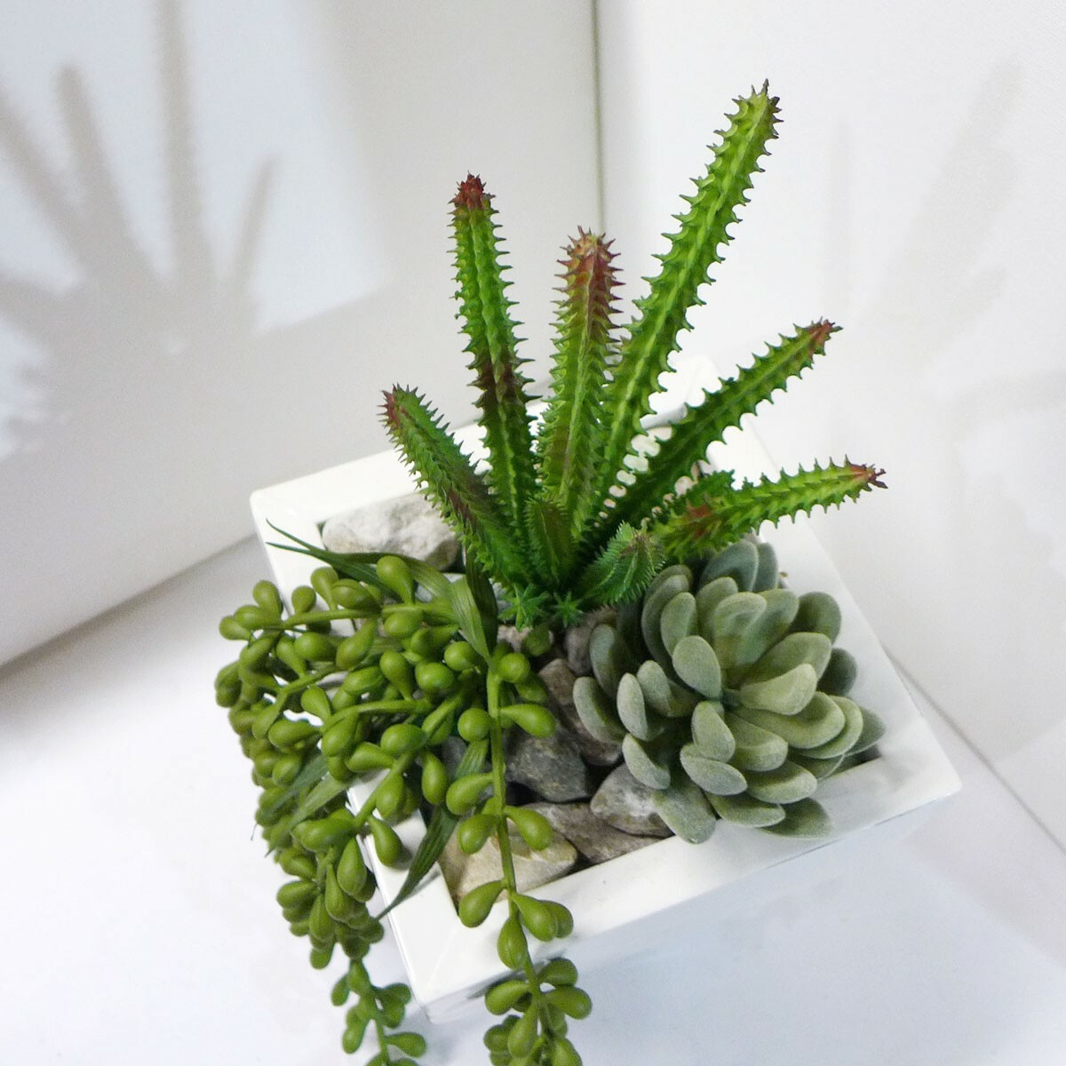 3 Pcs Artificial Plants Mini Cactus Flocking Succulents (#107)