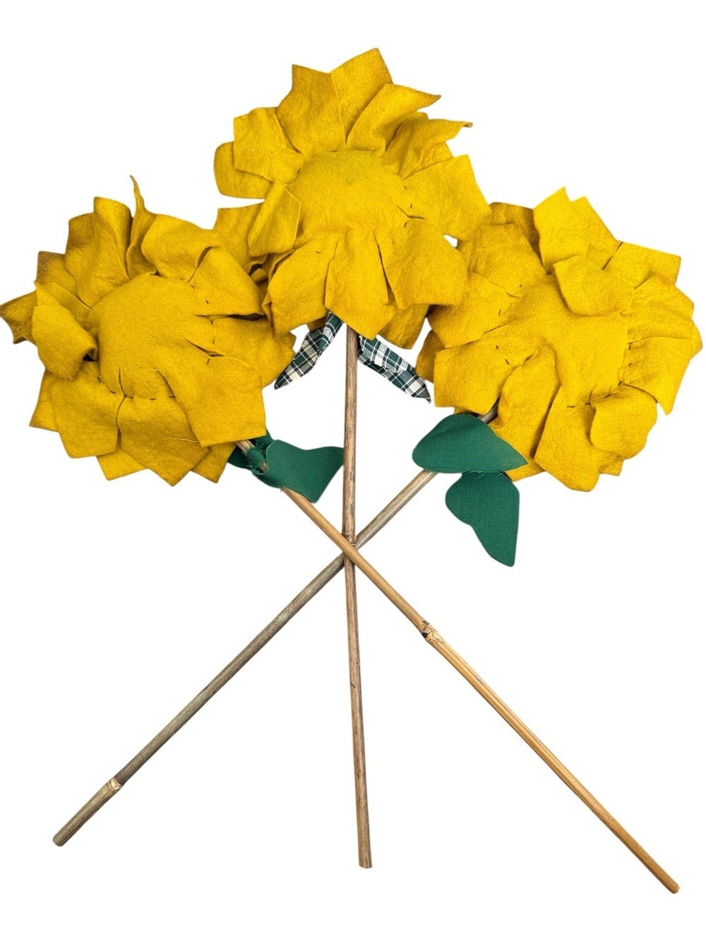 Primitive Sunflowers Set of 3 Handmade Rustic Country Farmhouse Decor 20″