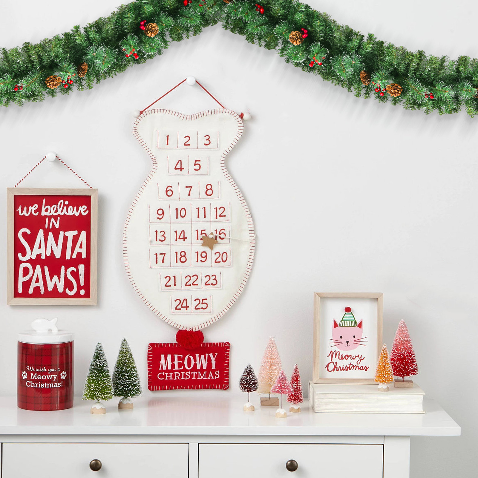Christmas Vines & Wreaths Sprayed White PVC Pine for Xmas Decor Winter Decor