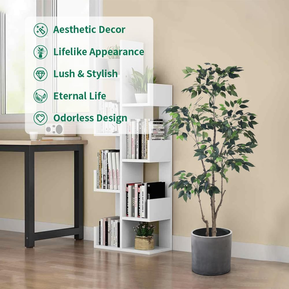 5Ft Lifelike Artificial Ficus Tree for Home, Office, and Garden Decor