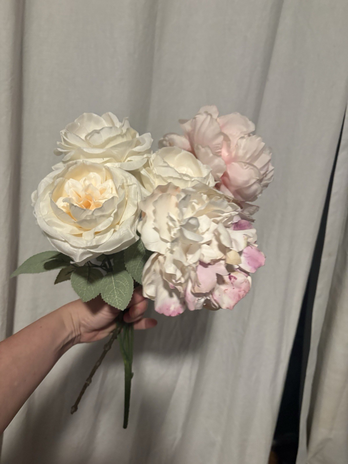 Artificial Silk Flower Lot Roses Peony Pink White Floral Craft Wedding Decor