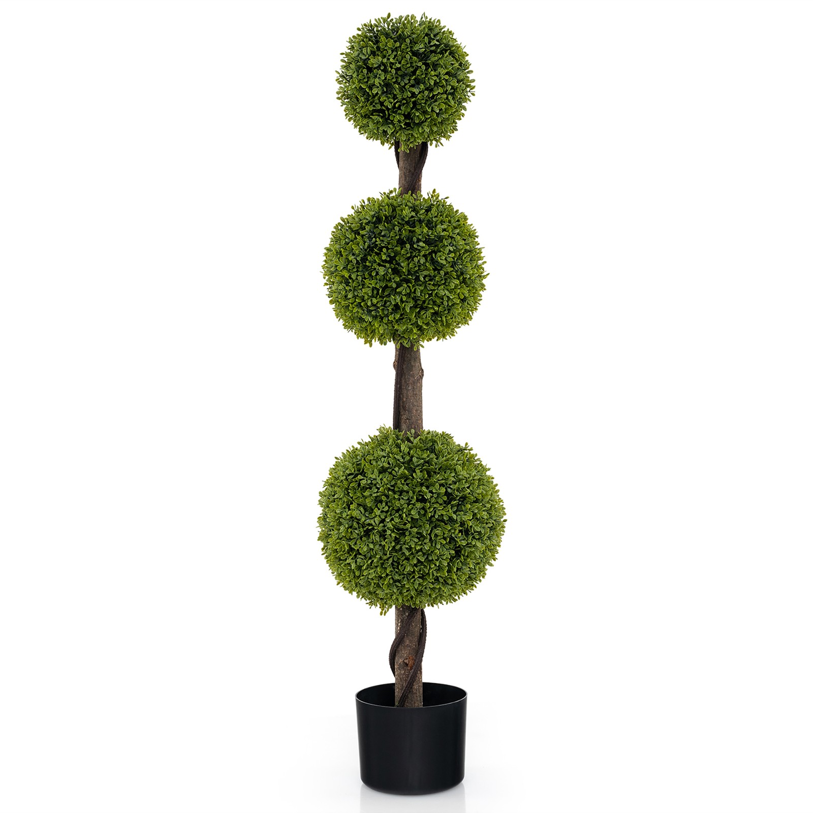 4 FT Artificial Boxwood Topiary Ball Tree w/ Weighted Pot Faux Cypress Tree