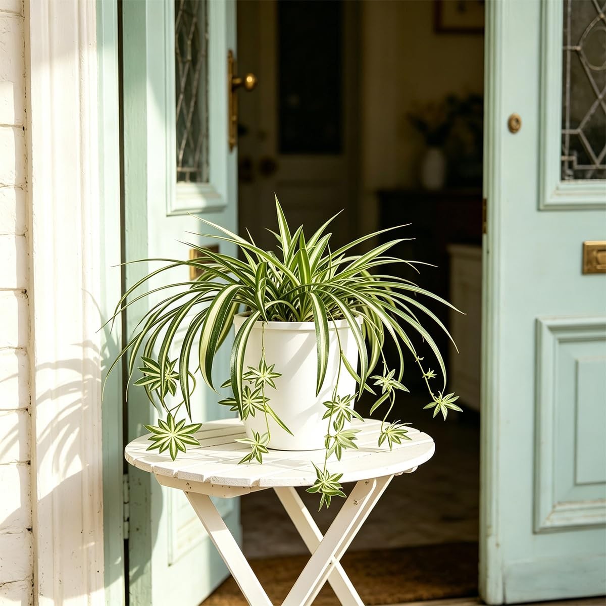 Faux Silk Hanging Spider Plant Basket Pot Artificial Greenery Plant Faux 5 Pc…