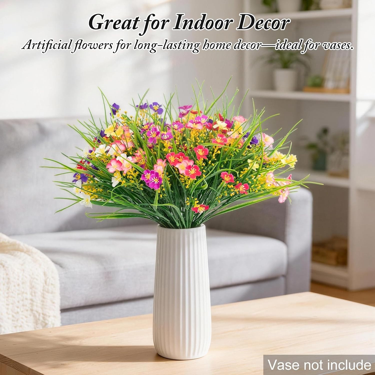UV Resistant Artificial Flowers Outdoor Faux Wildflowers Summer Decor | Silk …