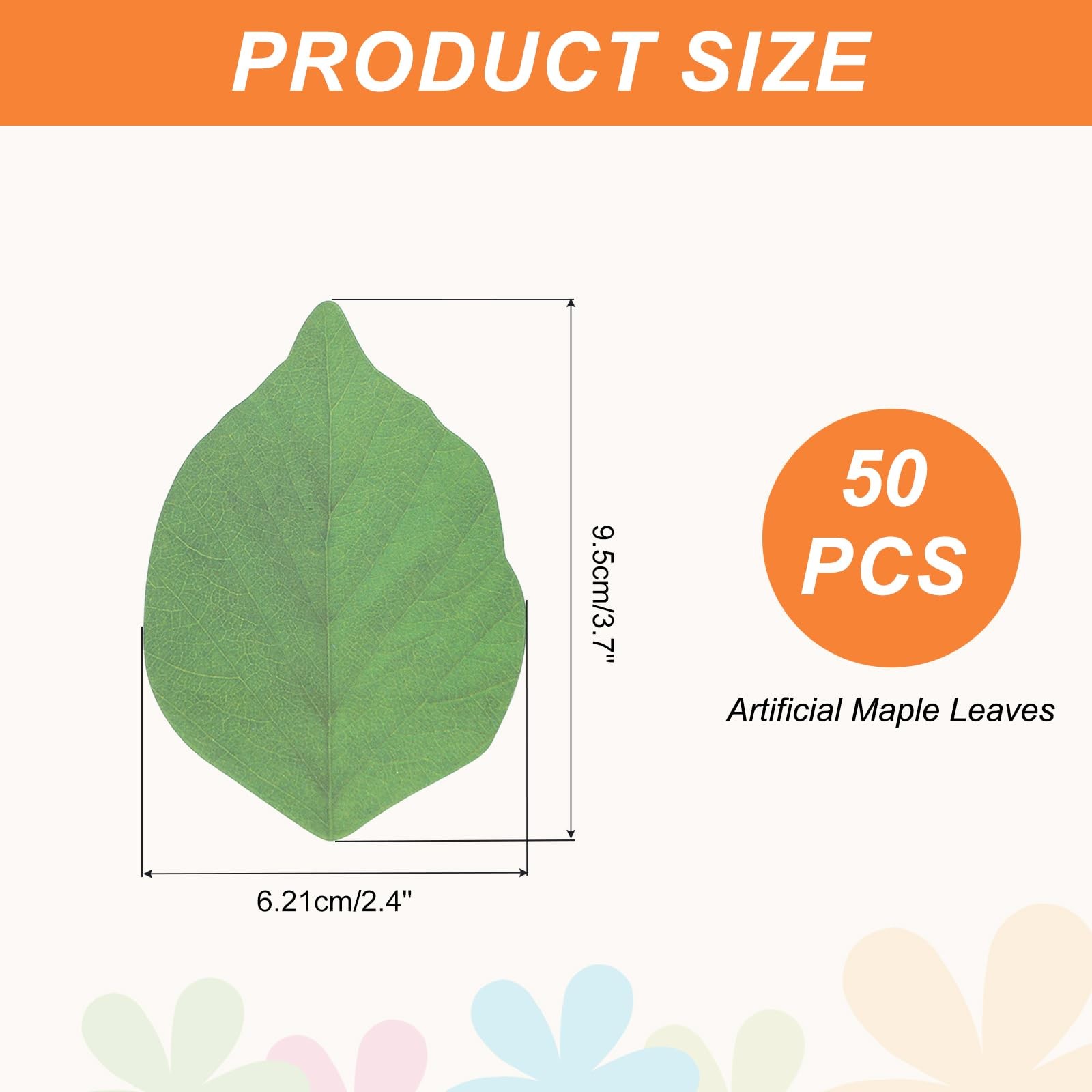 50 Pack Artificial Leaves Fall Leave Cutouts 3.7×2.4 Inch Thanksgiving Decor