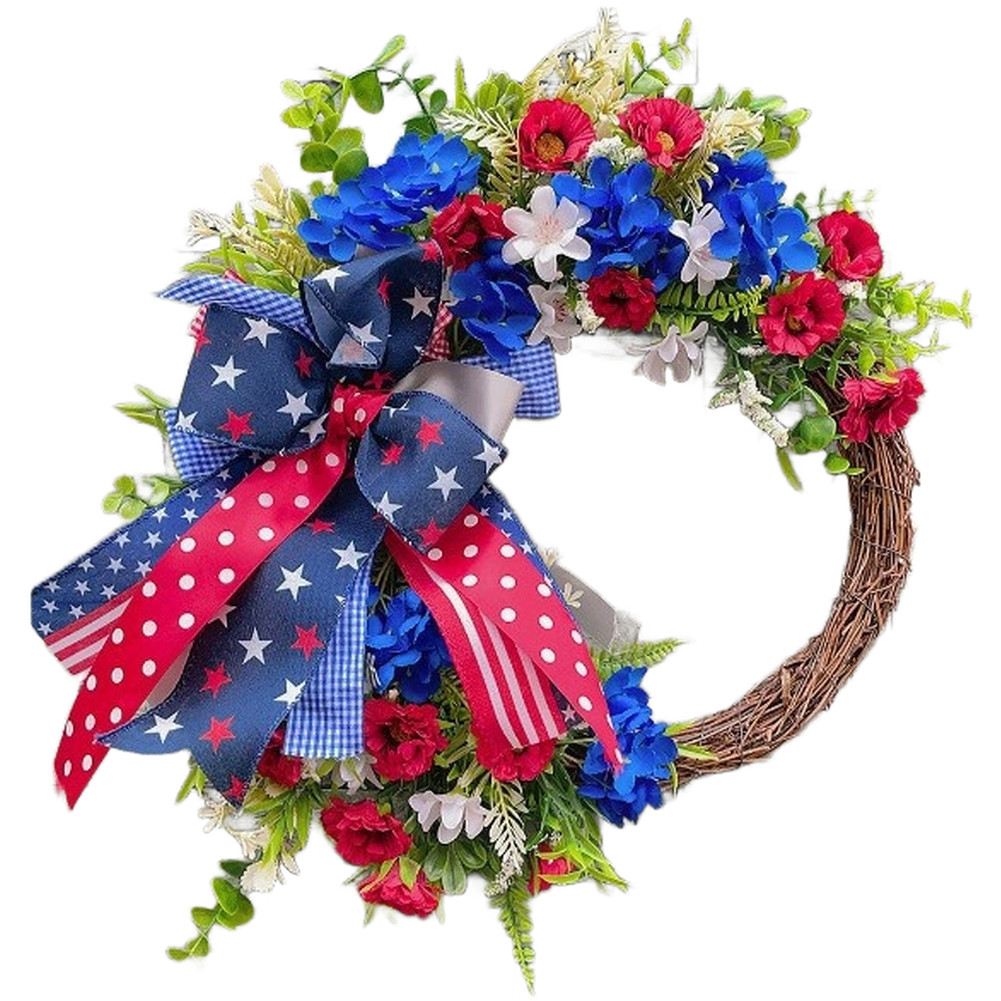 Minimalist Plastic Wreath for Independence Day Decor Hanging on Door or Wall