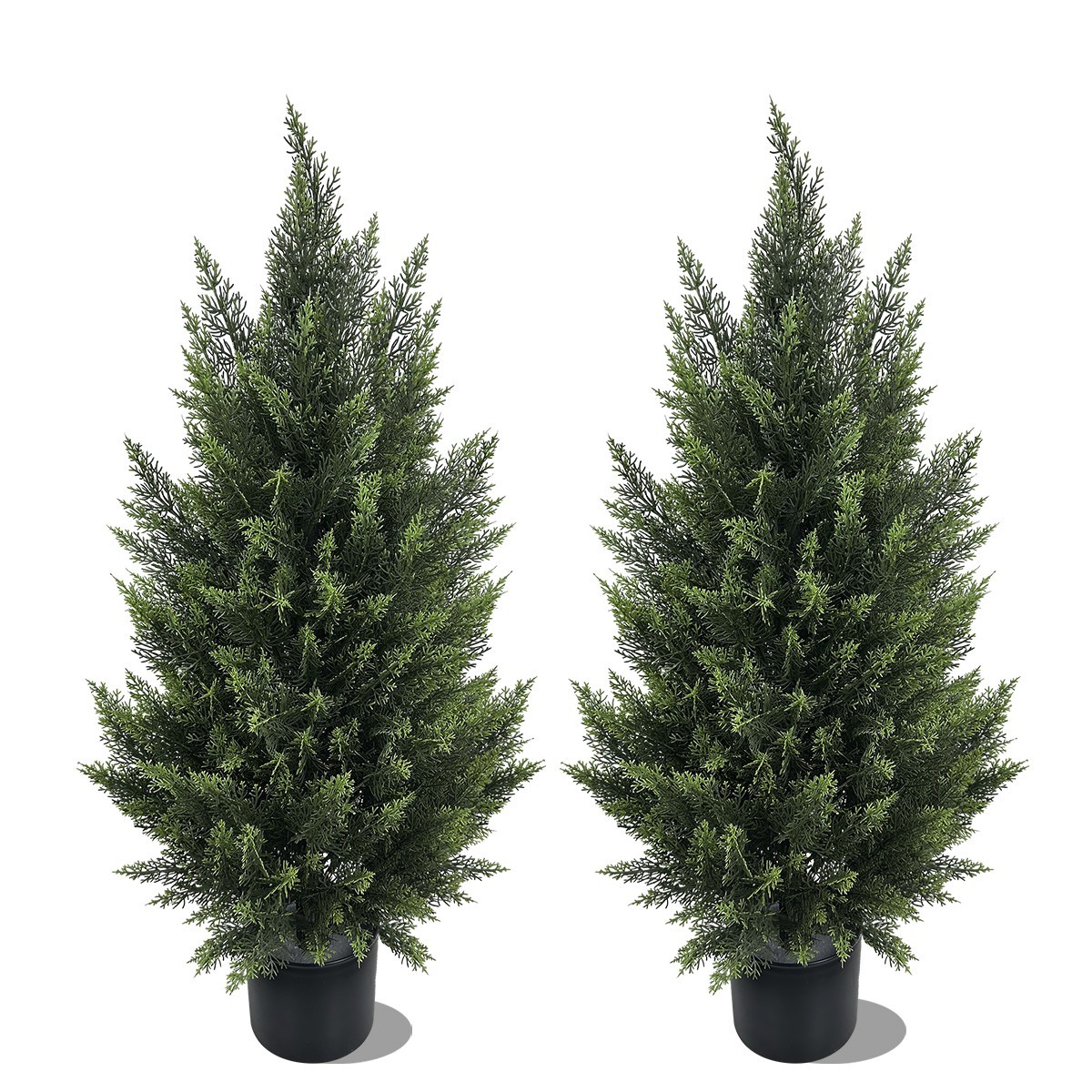 2 Pack 90cm Dense Foliage Artificial Cypress Tree Potted Evergreen Topiary house