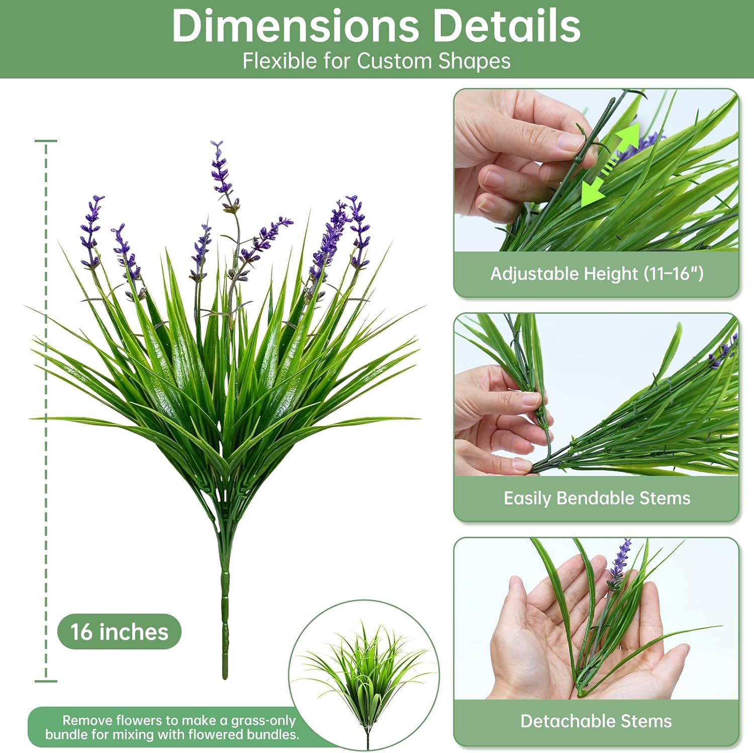 Gipsot 15 Bundles UV Resistant No-Fade Outdoor Artificial Plants & Flowers, Adju