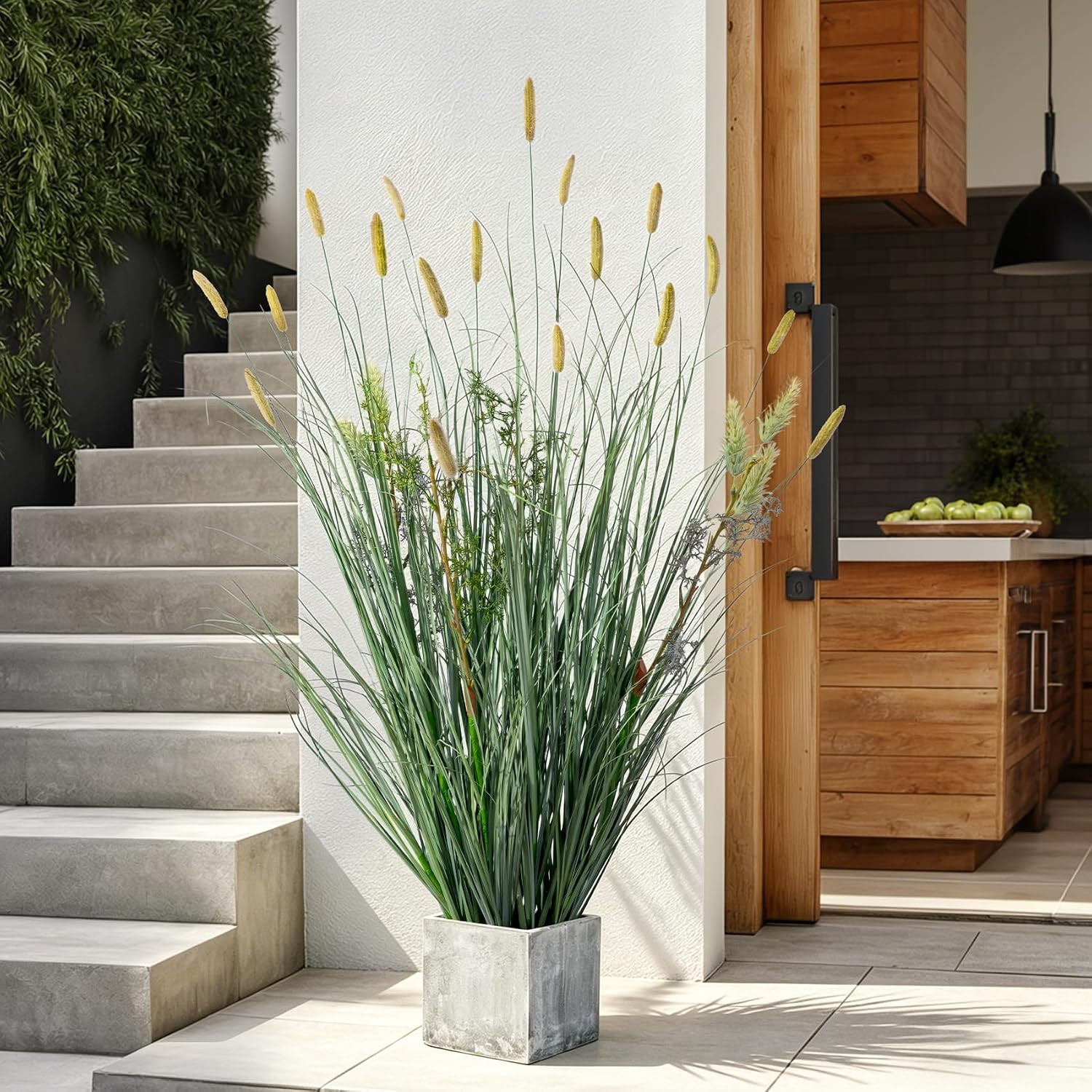 Lifelike Faux Plastic Plantas Synthetic Pampas Grass Indoor Outdoor Realistic Fl