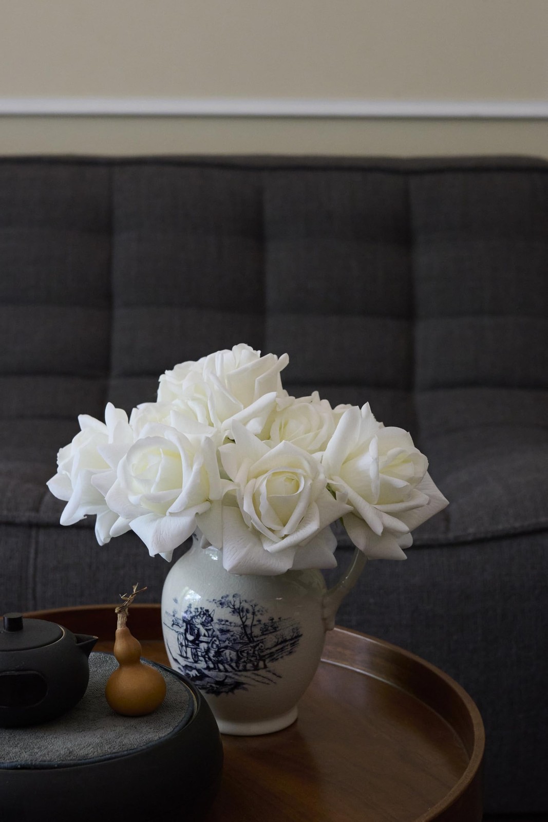 10 PCS Artificial White Roses Real Touch Mini Bouquet Wedding Centerpiece