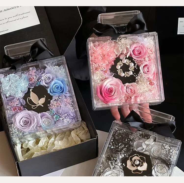 Wholesale Acrylic Roses in an Eternal Gift Box with Perfume Bottles