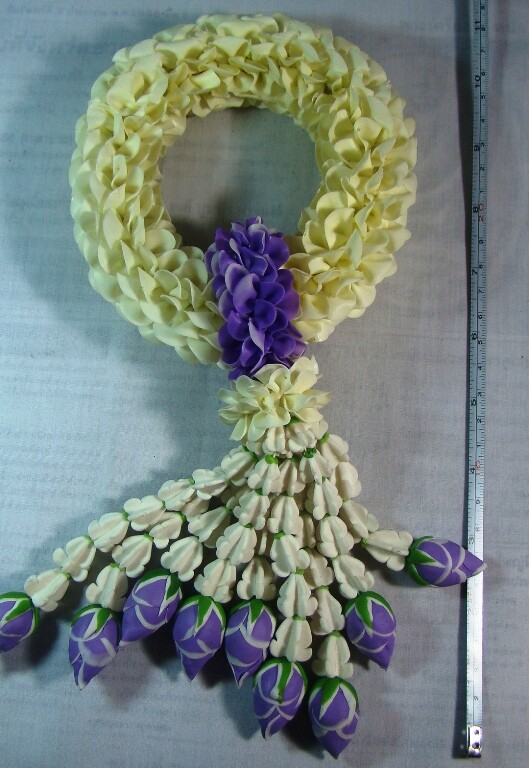 Garland Flower white purple Thai Malai Handcraft Worship souvenir Decor gift New