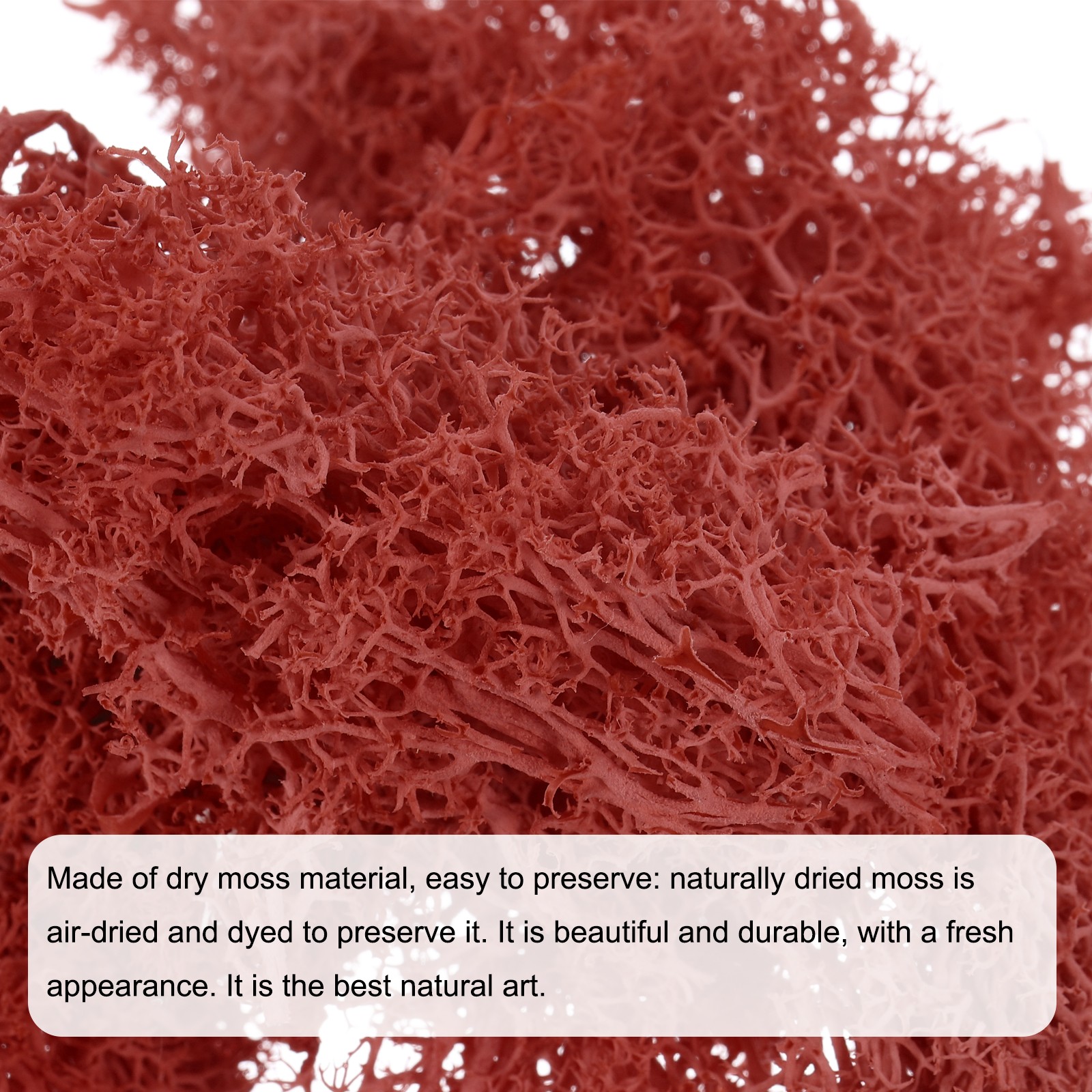 3pcs 1.26 OZ Moss Fake Craft Moss Artificial Moss Natural Moss (Red)